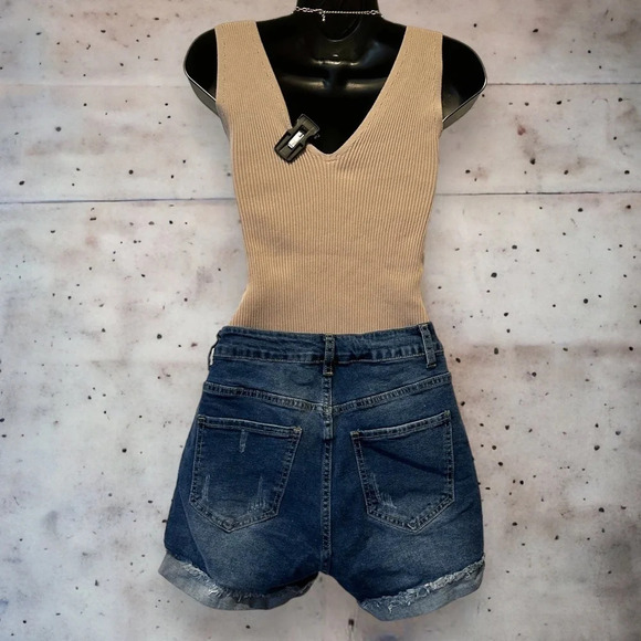 Leopard print patch denim jean shorts size‎ small - Picture 7 of 10